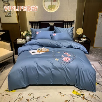 VIPLIFE [长绒棉系列-床单款]高端长绒棉绣花四件套 1.5米床   VIP20CR415床单