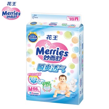 花王妙而舒瞬爽透气腰贴式婴儿纸尿裤中号M[MYYH]