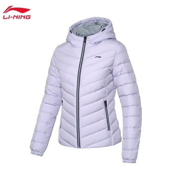 Lining 李宁 训练系列女子修身90%白鸭绒短羽绒服AYMP066