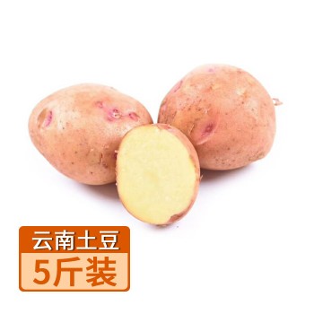 【特产】云南红河哈尼红皮黄心土豆5斤 80433 皮薄粉