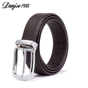 DANJUE 丹爵 头层牛皮合金针扣男士简约腰带 皮带40
