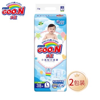 GOO.N大王 环贴式纸尿裤小风船系列L38片（2包装）