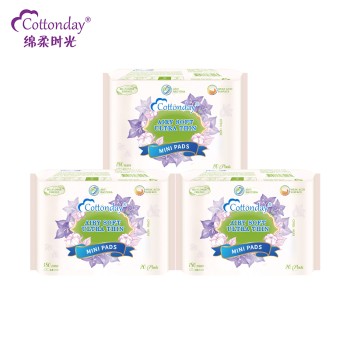 Cottonday 绵柔时光 风铃草弱酸迷你卫生巾180mm*20p*3包