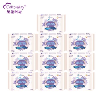 Cottonday 绵柔时光 风铃草弱酸夜用卫生巾360mm*3p*10包