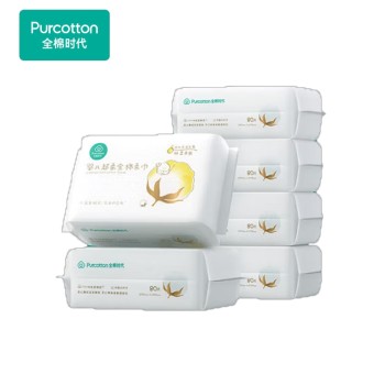 Purcotton 全棉时代 婴儿超柔纯棉柔巾50gsm 150X200mm 80片*6包 PPJ20700025