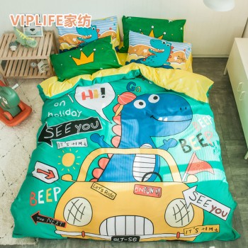 VIPLIFE 精梳全棉卡通床笠被套四件套 1.5米