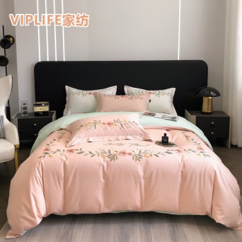 VIPLIFE [晨之语系列]轻奢优雅刺绣棉四件套（1.5-1.8m床）