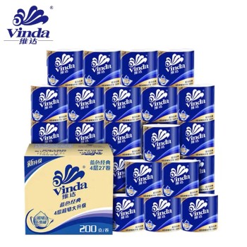维达 蓝色经典有芯卷纸4层200克27卷
