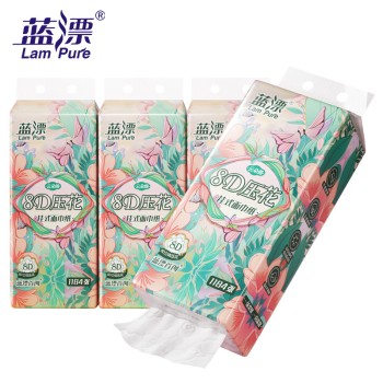 LamPure 蓝漂 悬挂式抽纸8D压花卫生纸巾（4提）