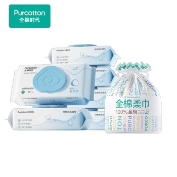 Purcotton 全棉时代 生活套装B(柔巾卷70片+湿巾80片*6)