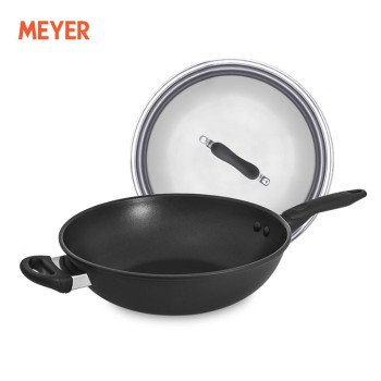 MEYER 美亚 32cm/5.7L 不锈钢盖单柄单耳炒锅13806（含盖约重1.85kg)
