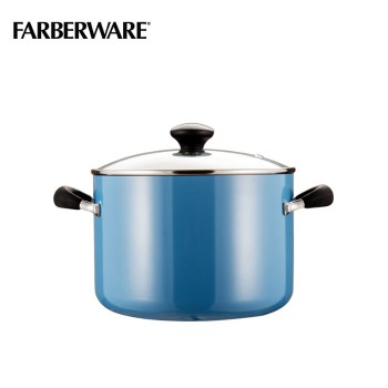 FARBERWARE 24CM搪瓷不粘汤锅+玻璃盖 91121