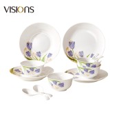 VISIONS 康宁 紫色郁金香系列陶瓷餐具套组