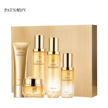 PAT’S 柏氏 胶原肽系列抗皱凝时套装(洁面115g+水120ml+乳100g+精华液40g+霜55g)
