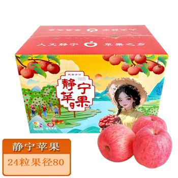 甘肃静宁红富士苹果24粒 果径约80mm