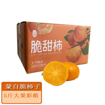云南蒙自脆柿子重约5斤大果单果150g+彩箱【顺丰/京东】