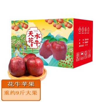 甘肃 花牛苹果重约9斤 大果单果80-85mm彩箱