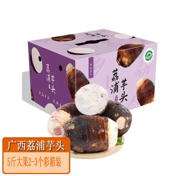 广西荔浦芋头5斤大果2-3个彩箱装【顺丰/京东发货，包装随机】