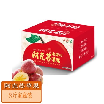 新疆阿克苏苹果约8斤家庭彩箱 果径80-90mm【顺丰/京东快递】