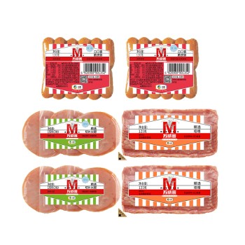 万威客 精选切片火腿口口香脆皮肠进行培根组合