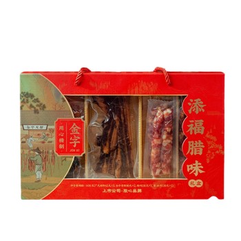 金字 添福腊味礼盒606g（广式腊肠 金华香肠 腊肉 酱园肉）