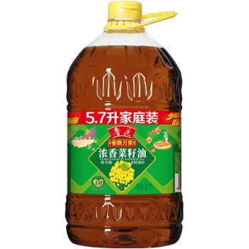 鲁花 香飘万家菜籽油5.7L家庭实惠装