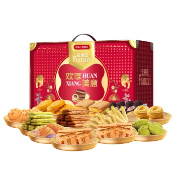法丽兹 欢享美意1268g多口味曲奇夹心卷饼干礼盒