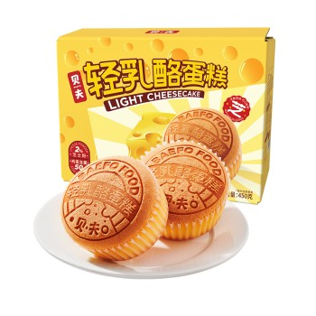 贝夫 轻乳酪蛋糕450g*2箱早餐点心