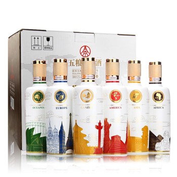 【500ml*6瓶整箱】五粮液 国宾酒(套酒经典装 141) 52％浓香型白酒