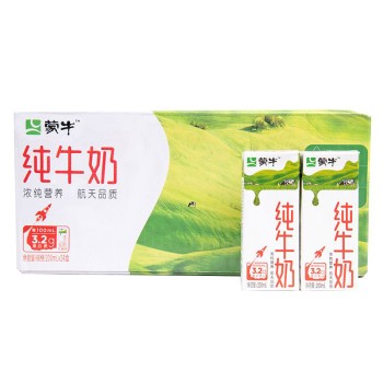 蒙牛 纯牛奶200mL×24盒/箱