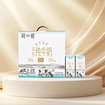简爱 高钙纯牛奶200ml*12盒