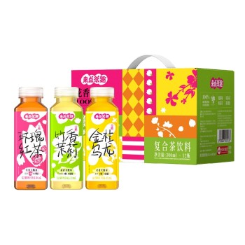 来点茶趣 花香无糖茶混合装300ml*12礼盒装