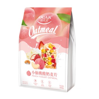 【特产】欧扎克 小仙桃酸奶麦片 400g早餐杂粮食品