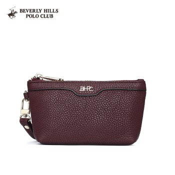 beverly hills polo club 比华利保罗 柔软荔枝纹皮料手拿包女钱包
